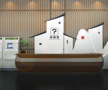 New Chinese Style Reception Desk-ID:376411917