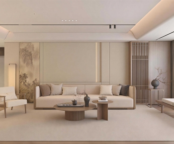 New Chinese Style A Living Room-ID:651258956