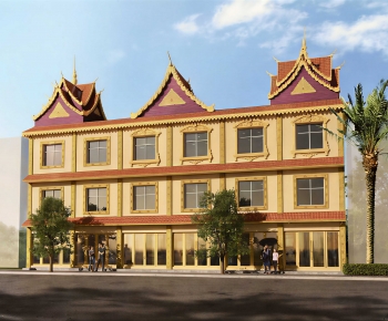 Southeast Asian Style Appearance Of Commercial Building-ID:704917911