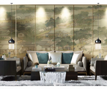 New Chinese Style Sofa Combination-ID:992471938