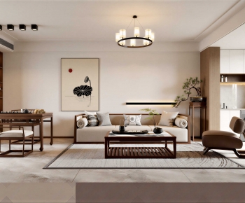 New Chinese Style A Living Room-ID:833038094