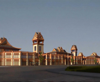 Southeast Asian Style Appearance Of Commercial Building-ID:657768966