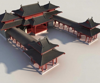 Chinese Style Ancient Architectural Buildings-ID:464498048