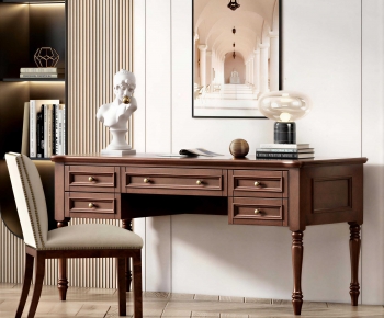 American Style Computer Desk And Chair-ID:480900052