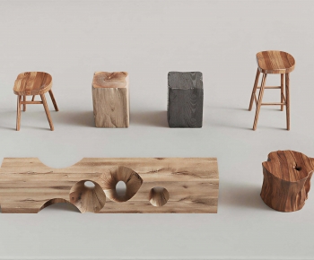 Wabi-sabi Style Stool-ID:618180045