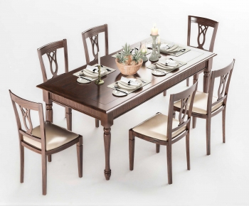 American Style Dining Table And Chairs-ID:851489077