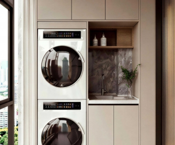 Modern Balcony Laundry Room-ID:955267912
