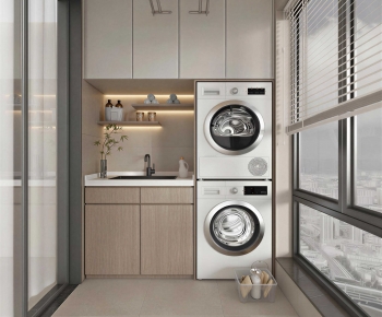 Modern Balcony Laundry Room-ID:551187042