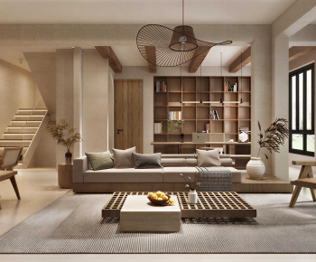 Wabi-sabi Style A Living Room-ID:147605908