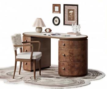 French Style Computer Desk And Chair-ID:630877975