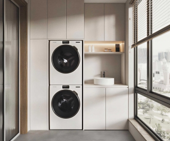 Modern Balcony Laundry Room-ID:499349122