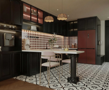 Retro Style Open Kitchen-ID:676544903
