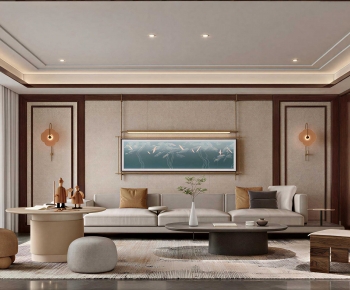 New Chinese Style A Living Room-ID:105755094