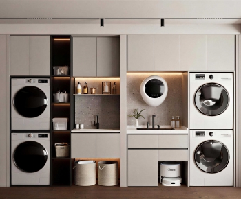 Modern Laundry Cabinet-ID:408660897