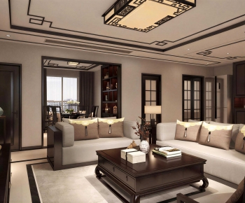 New Chinese Style A Living Room-ID:222168928