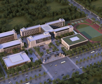 Modern Architectural Bird's-eye View Planning-ID:241245037