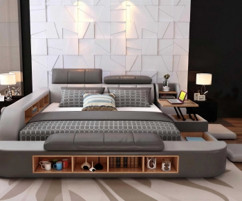 Modern Double Bed-ID:234642036