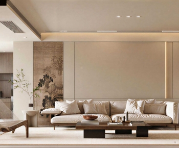 New Chinese Style A Living Room-ID:509779938
