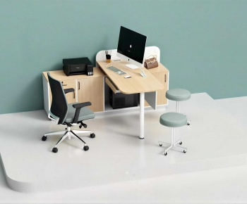 Modern Office Desk And Chair-ID:735452891