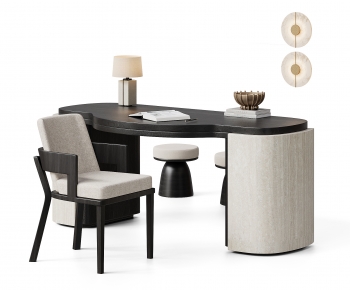 French Style Computer Desk And Chair-ID:497926009