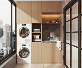 Modern Balcony Laundry Room-ID:321059256