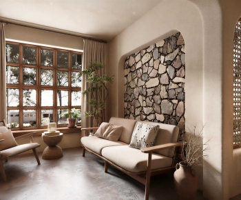 Wabi-sabi Style A Living Room-ID:869610396