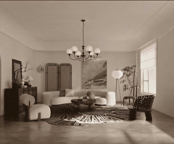 Wabi-sabi Style A Living Room-ID:997847085