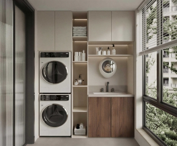 Modern Balcony Laundry Room-ID:255804065