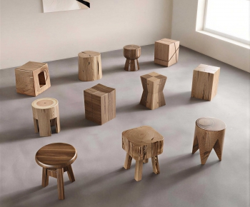 Wabi-sabi Style Stool-ID:733589891