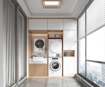 Modern Balcony Laundry Room-ID:945578105