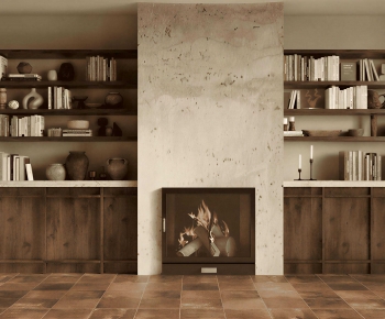 Wabi-sabi Style Fireplace-ID:835406065