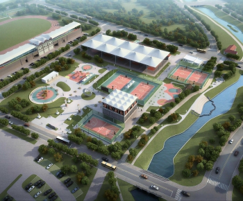 Modern Architectural Bird's-eye View Planning-ID:124609952