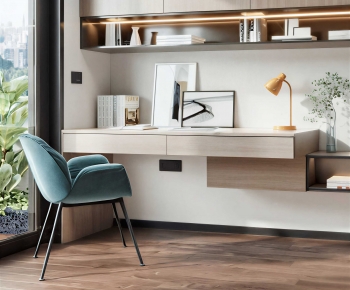 Modern Computer Desk And Chair-ID:462641005
