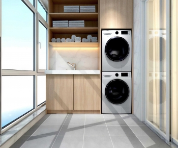 Modern Balcony Laundry Room-ID:968980078