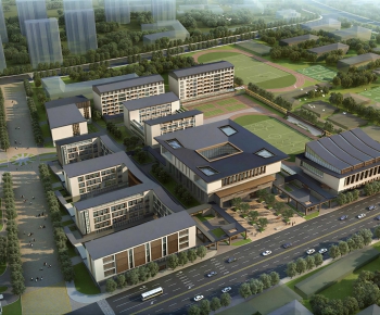 New Chinese Style Architectural Bird's-eye View Planning-ID:227616074