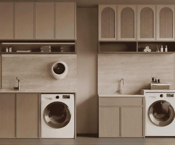 Wabi-sabi Style Laundry Cabinet-ID:161271197
