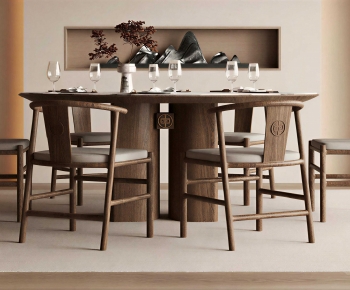 New Chinese Style Dining Table And Chairs-ID:941040046