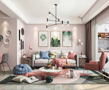 Nordic Style A Living Room-ID:801215894