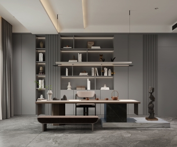 Modern Wabi-sabi Style Study Space-ID:532135018