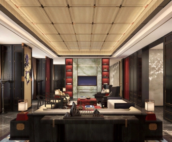 New Chinese Style A Living Room-ID:371995939