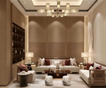New Chinese Style A Living Room-ID:714133988
