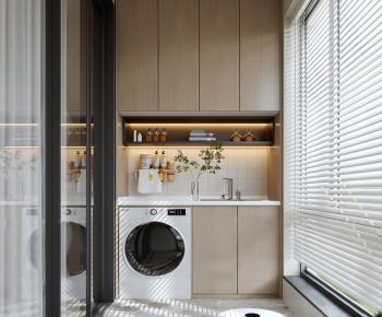 Modern Balcony Laundry Room-ID:747126101