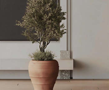 Wabi-sabi Style Ground Green Plant Potted Plants-ID:890753034