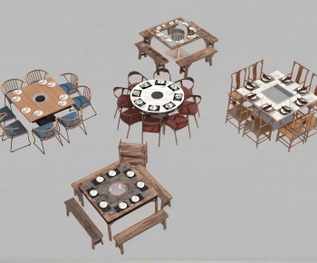 New Chinese Style Dining Table And Chairs-ID:632100114