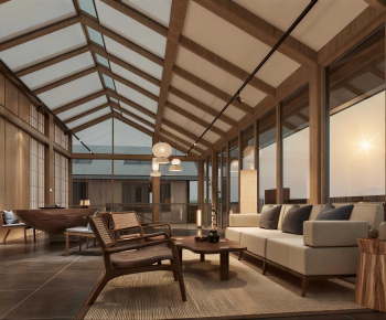 New Chinese Style A Living Room-ID:399619103
