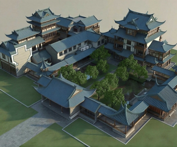 Chinese Style Architectural Bird's-eye View Planning-ID:880194905