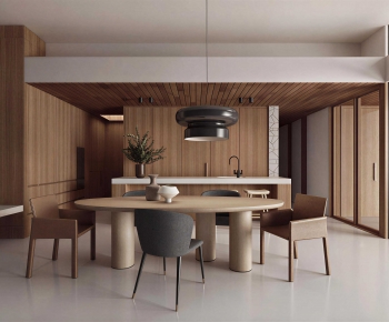 Wabi-sabi Style Dining Room-ID:793075085