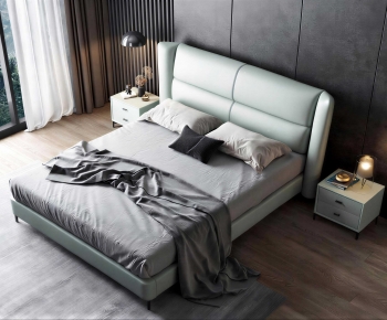 Modern Double Bed-ID:919299165