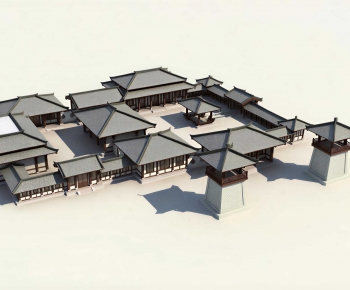 New Chinese Style Ancient Architectural Buildings-ID:738620895