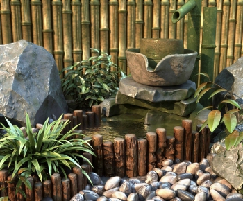 Japanese Style Rockery Waterscape-ID:210529095